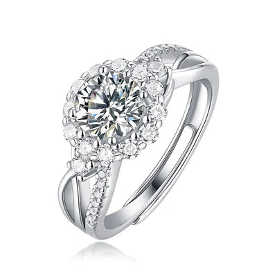925 Silver  Poker Moissanite Diamond Ring