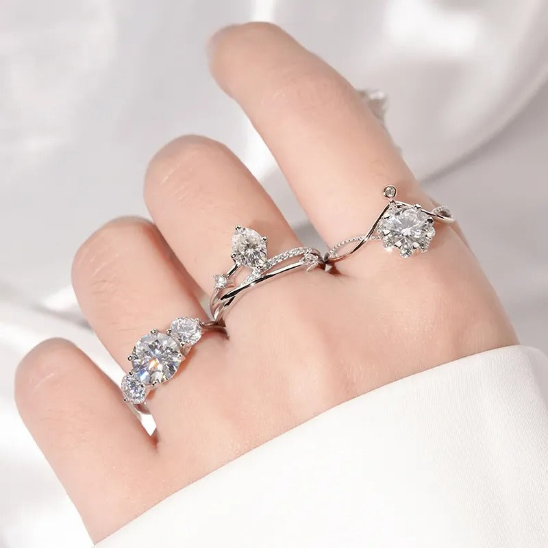 925 Procyon Silver Moissanite Diamond  Ring