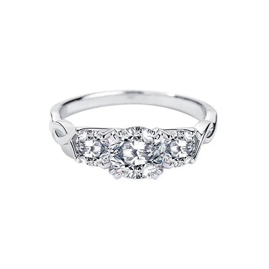 925 Silver Quadra Moissanite Diamond Ring