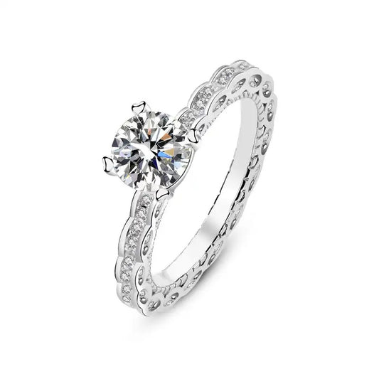 925 Silver Prism Moissanite Diamond Ring