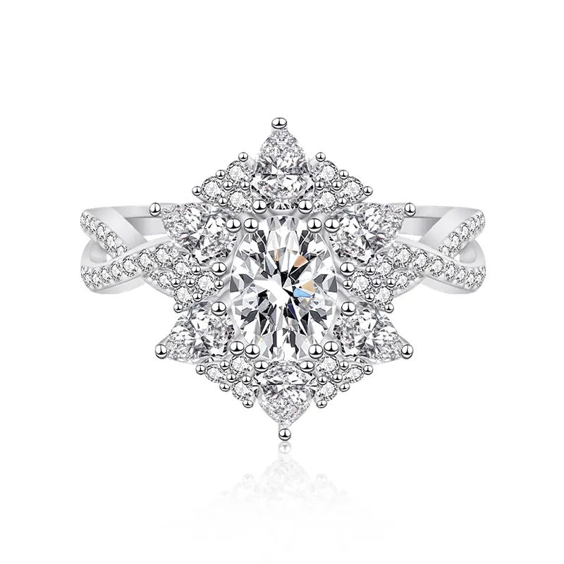 925 Vega Silver Moissanite Diamond Ring