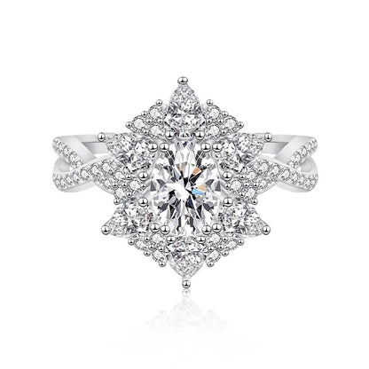 925 Vega Silver Moissanite Diamond Ring