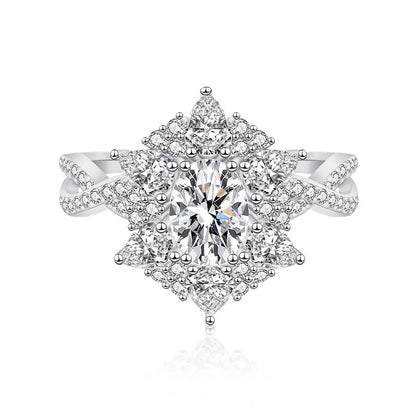 925 Silver Vega Moissanite Diamond Ring