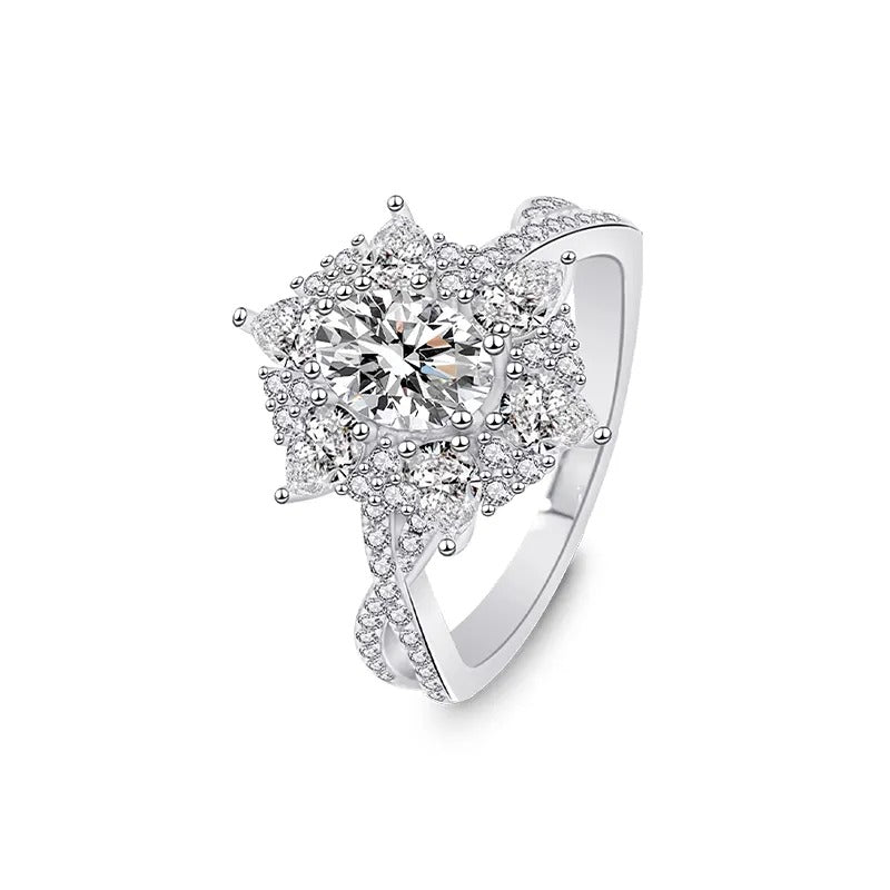 925 Vega Silver Moissanite Diamond Ring