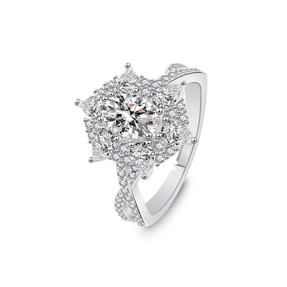 925 Vega Silver Moissanite Diamond Ring