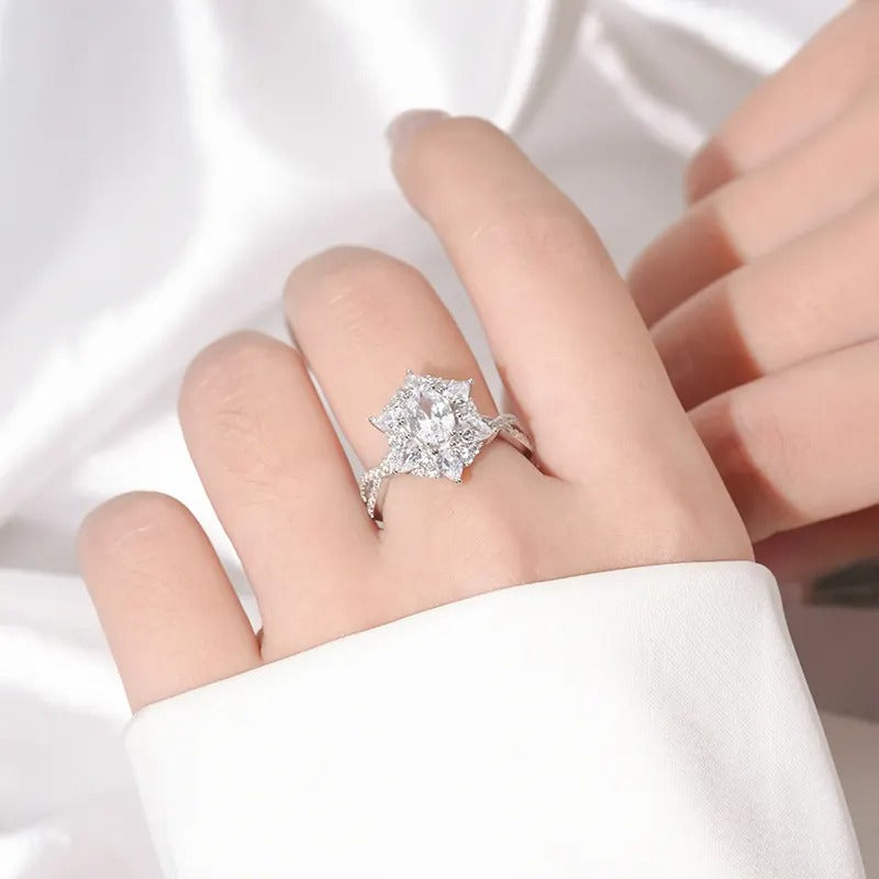 925 Silver Vega Moissanite Diamond Ring