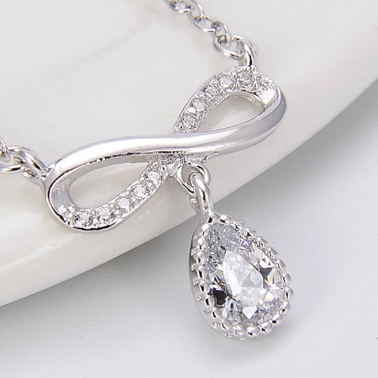 925 Silver Infinity Drop Necklace