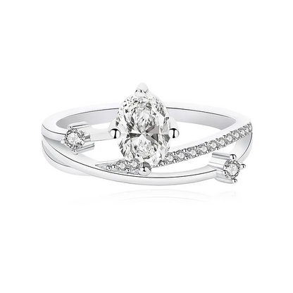 925 Amalthea Silver Moissanite Diamond Ring