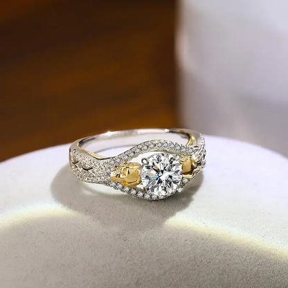 925 Silver Atlas Aura Moissanite Diamond Ring