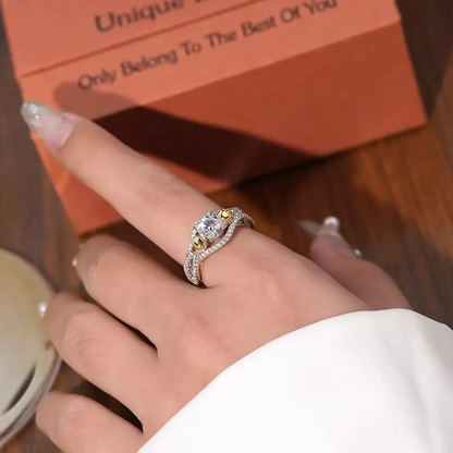 925 Silver Atlas Aura Moissanite Diamond Ring