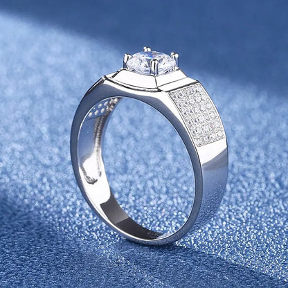 925 Silver Triton Moissanite Diamond Ring