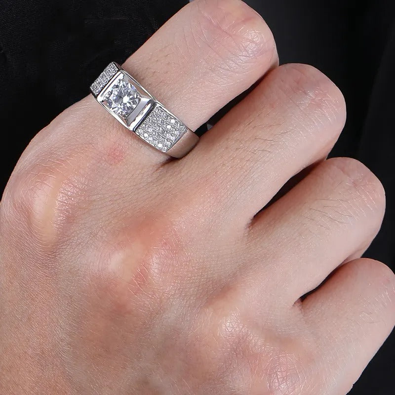 925 Silver Triton Moissanite Diamond Ring