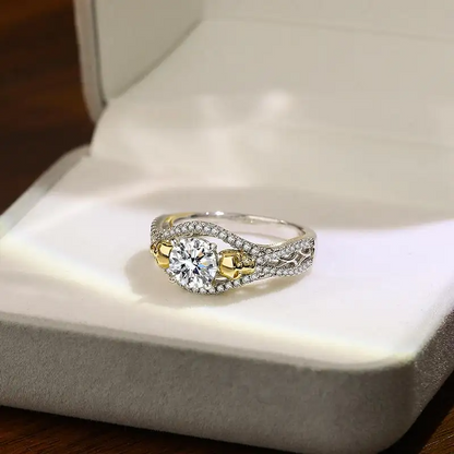 925 Silver Atlas Aura Moissanite Diamond Ring