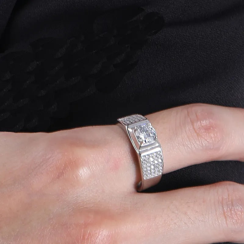 925 Silver Triton Moissanite Ring