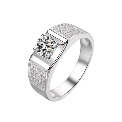 925 Silver Triton Moissanite Diamond Ring