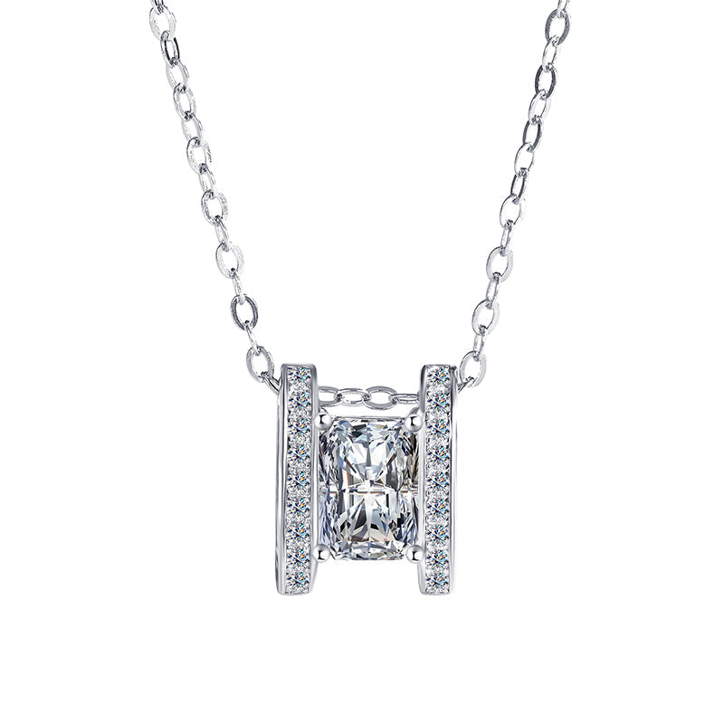 925 Sylora Silver Moissanite Diamond Necklace