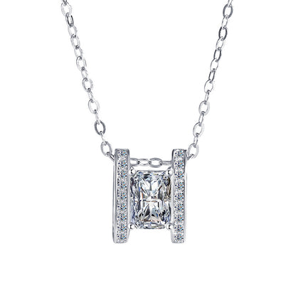 925 Sylora Silver Moissanite Diamond Necklace