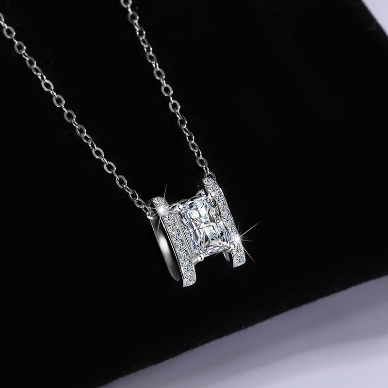 925 Sylora Silver Moissanite Diamond Necklace