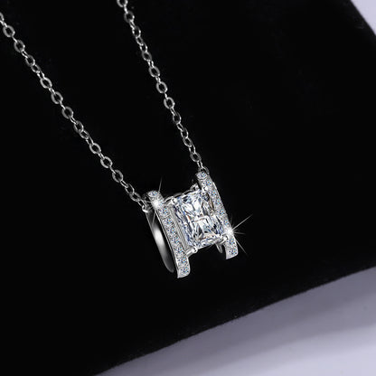 925 Sylora Silver Moissanite Diamond Necklace