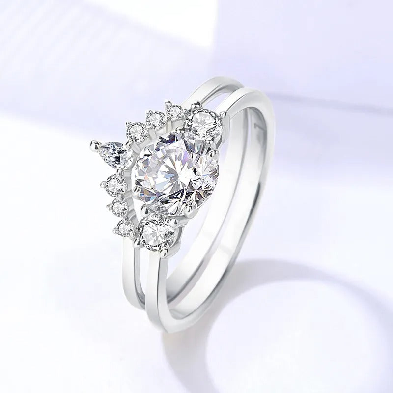 925 Luna Silver Moissanite Diamond Ring