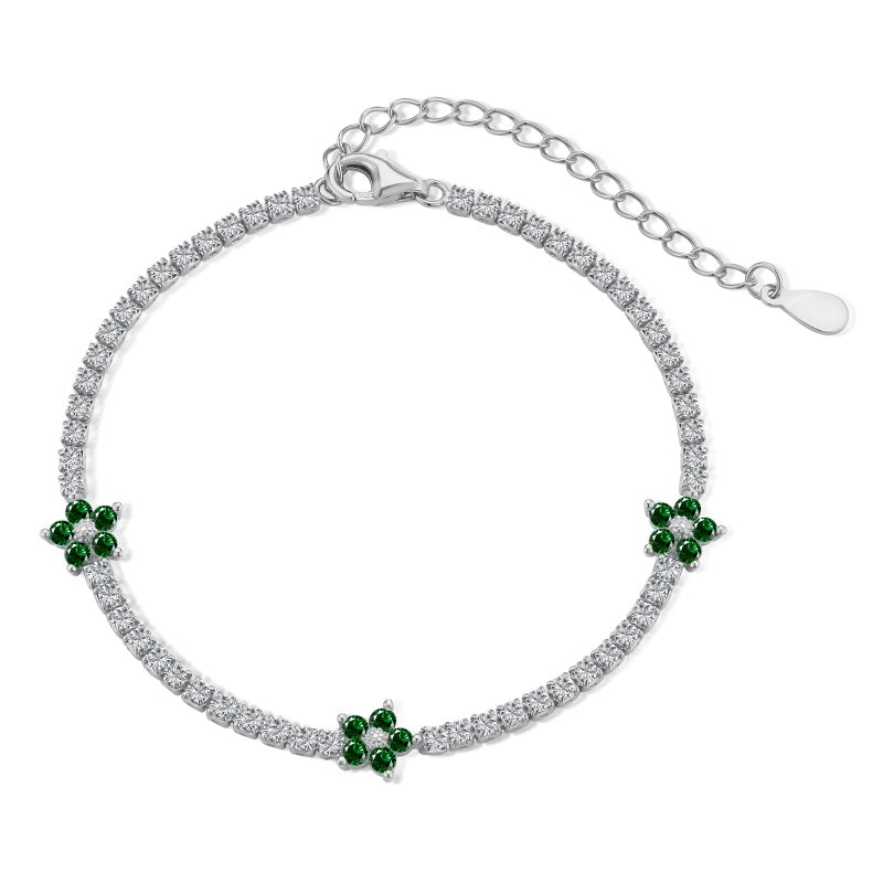 925 Silver Jade Rose Bracelet