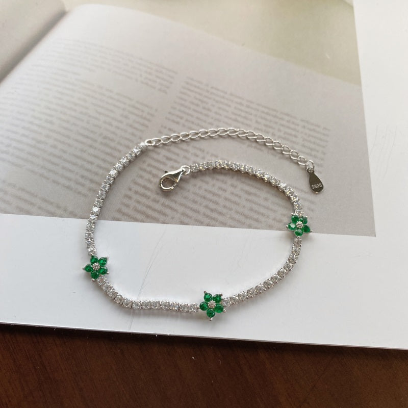 925 Silver Jade Rose Bracelet