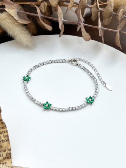 925 Silver Jade Rose Bracelet