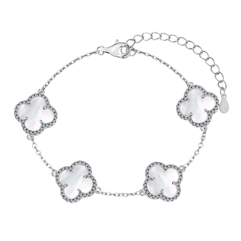 925 Lucky Clove Tennis Bracelet