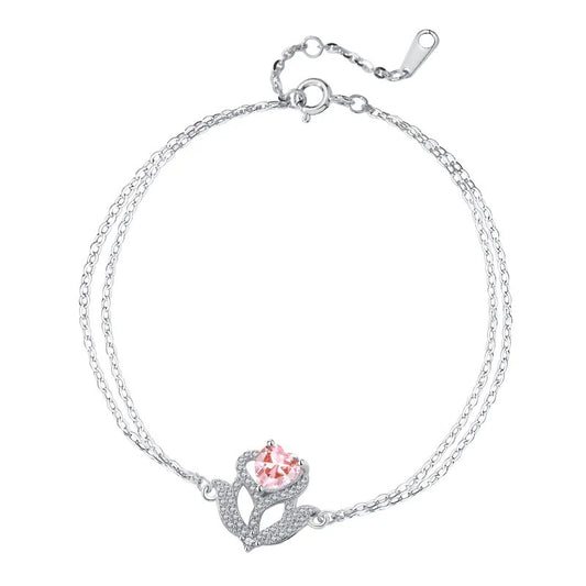 Silver Fairy Rose Bracelet
