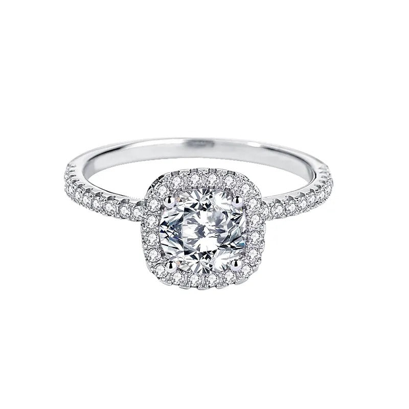 925 Silver Roseate Moissanite Diamond Ring