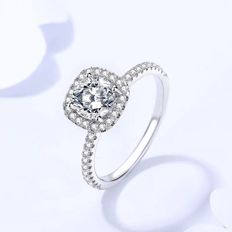 925 Silver Roseate Moissanite Diamond Ring