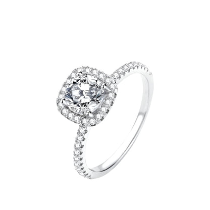 925 Silver Roseate Moissanite Diamond Ring