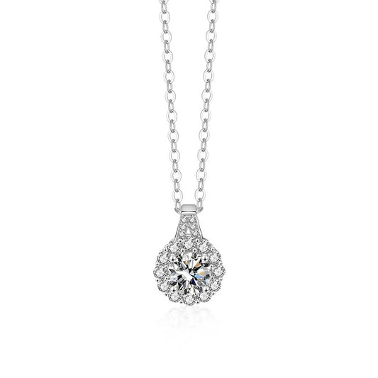 925 Mirch Silver Moissanite Diamond Necklace