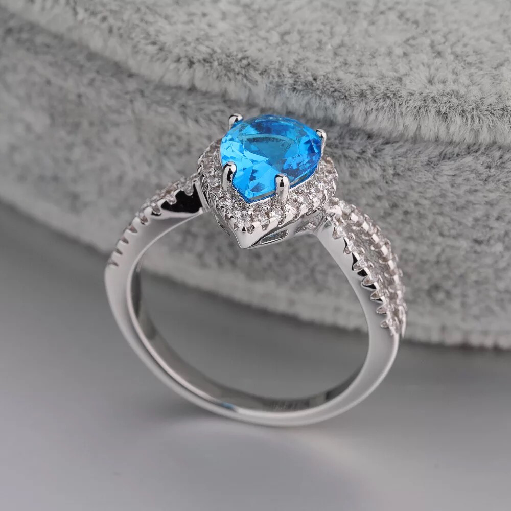 925 Ocean Blue Silver Ring