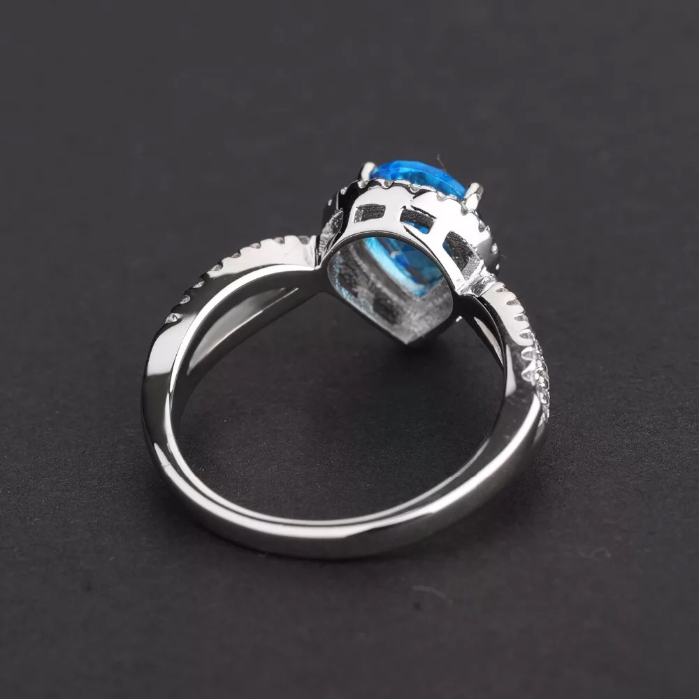 925 Ocean Blue Silver Ring