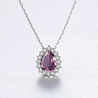 Sterling Silver Necklace Princess Cut