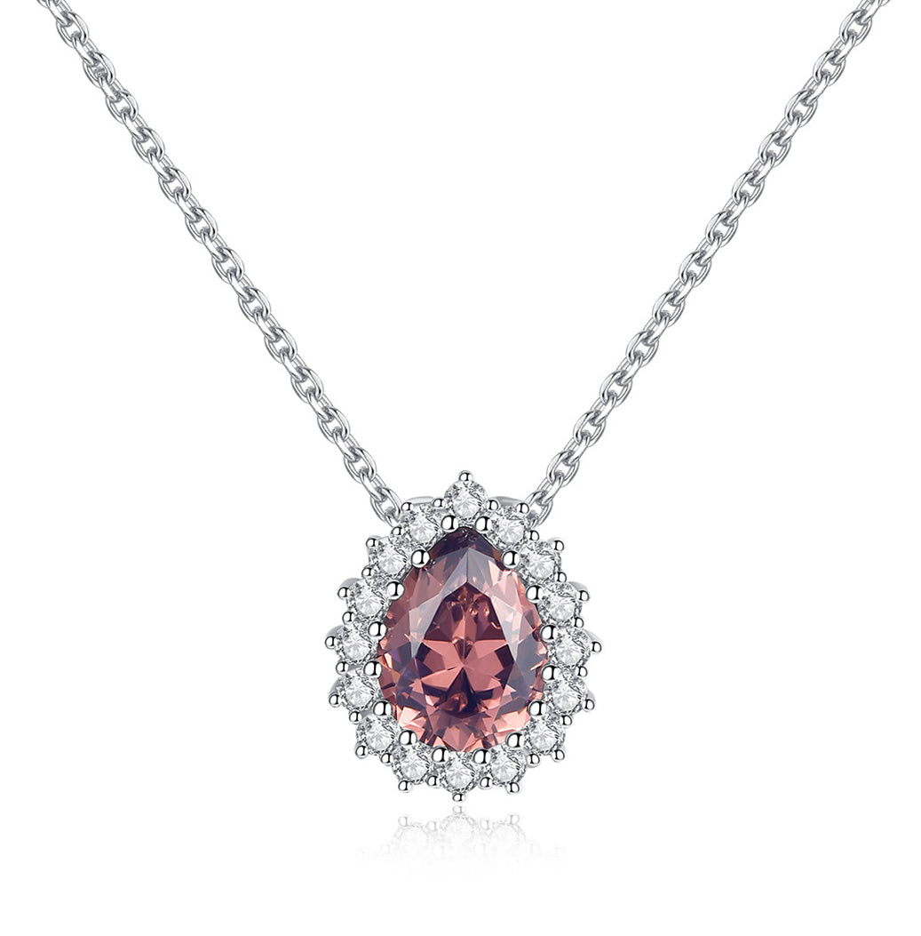 Sterling Silver Necklace Princess Cut
