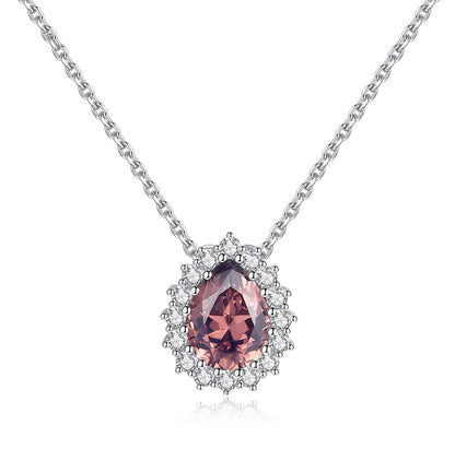 Sterling Silver Necklace Princess Cut